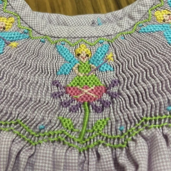 Shrimp & Grits Kids Purple Tinkerbell Dress Size 12 Months - Picture 4 of 5